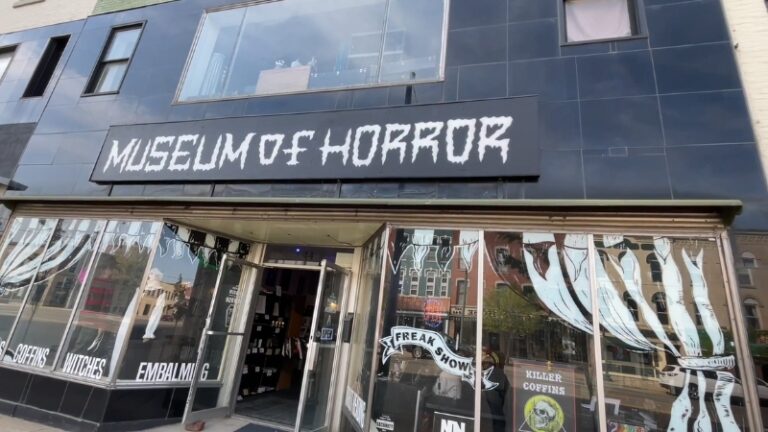 The Exterior of Michigan’s First Multi-Story Horror Museum, Featuring Eerie Displays and A Spooky Entrance