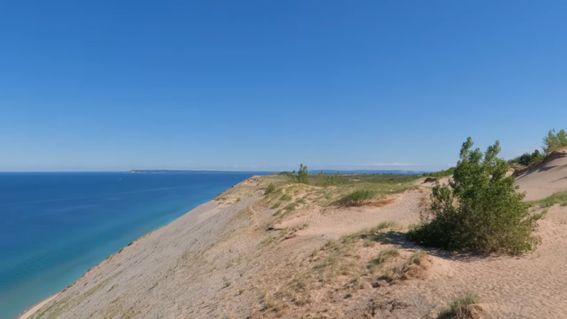 A View of Sandy Dunes and Lake Michigan